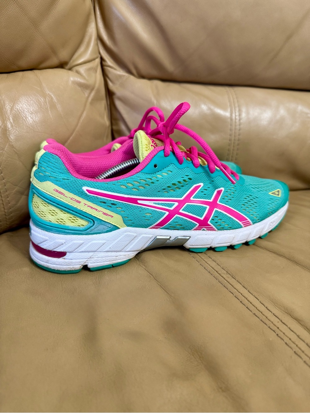 ASICS Gel-DS Trainer 19 Women's 8.5 Emerald Pink Lime Running Sneakers - Picture 2 of 12